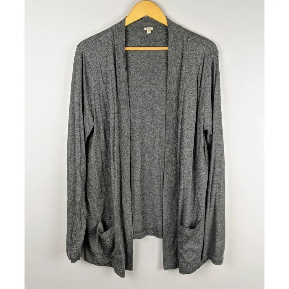 J. Crew Always Open Cardigan Sweater Gray 33418 Size XL